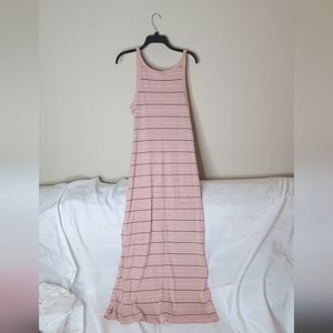 Pink striped maxi dress